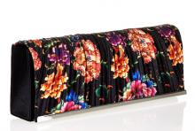 Svart clutch med blommönster