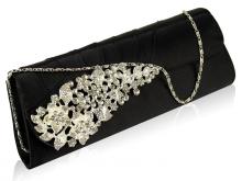 Svart clutch med kristalldekor