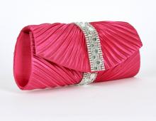 Pink satinclutch med dekor