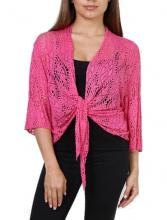 Pink spetsmönstrad bolero