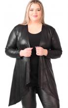 Svart leather look jacka