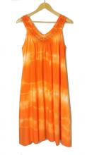 Oranssi tie dye tunikamekko