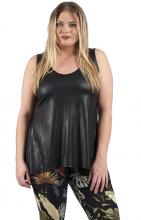 Musta leather look toppi
