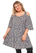 Sini-ruskea cut out tunika